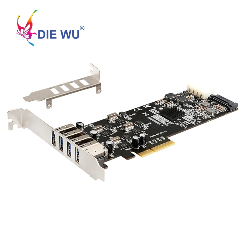 

PCI Express USB adapter card PCIe 4X to 4 channel Full speed USB3.0 Expansion card for NEC for PC Computer Desktop TXB058