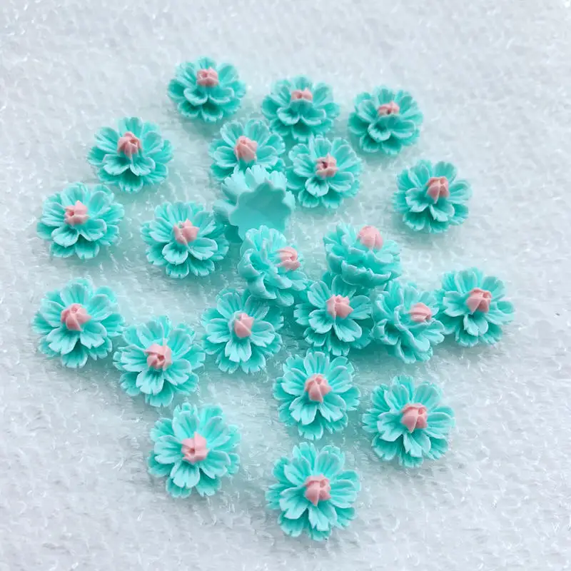 Abbellimenti di fiori Flatback per la creazione di biglietti Scrapbooking decorazioni di cabochon fai da te 12*13mm 50 pezzi-B526