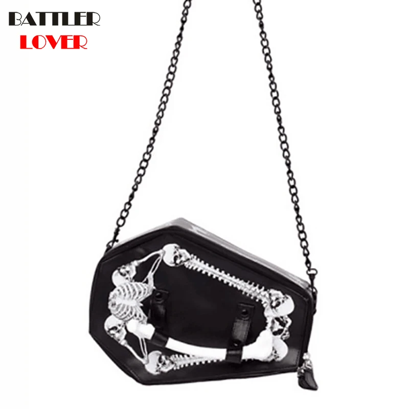 

Skulls Bats Design Womens Bags Handbags Crossbody Bags Girls Shoulder Messenger Bag Femme Mujer Punk Handbag for Women 2019