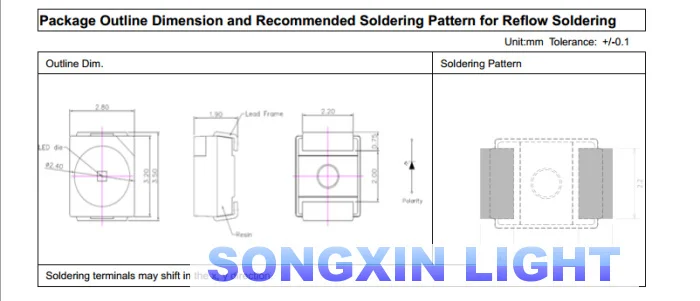 SMD led diode XIASONGXIN LIGHT 100pcs 3528/1210 purple/uv smd/smt plcc-2 high quality ultra bright light-emitting diodes