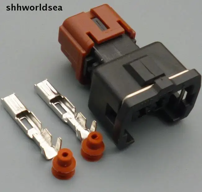 Shhworldsea 2/10/50/100sets 2 pin 3.5MM car waterproof connector plug Auto electrical female connector plug Automotive Socket