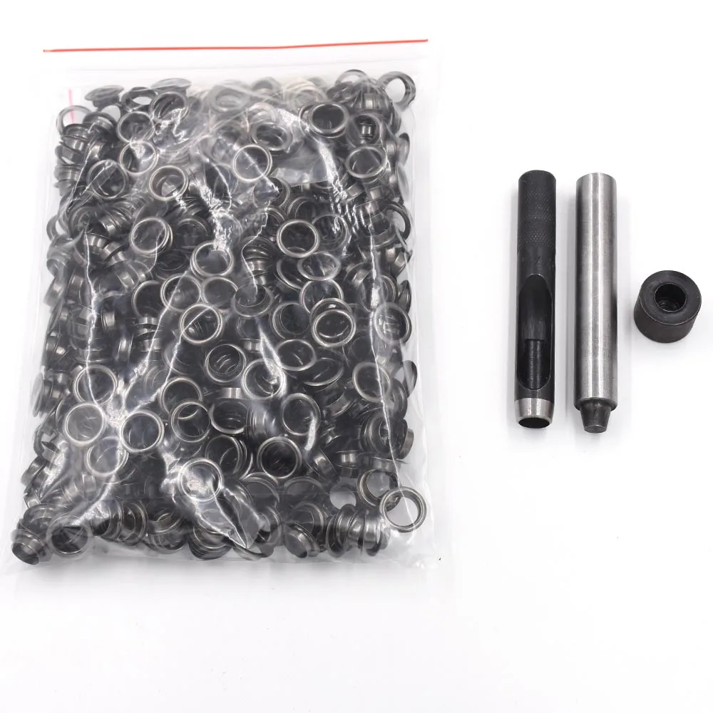 1000 sets of metal eyelets and installation tools Rivets Metal hole  Eyelet tool Buttons DIY Tablecloth hole Shower curtain hole