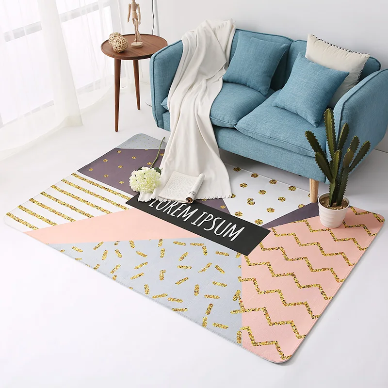 

Geometric Home Rugs And Carpets Home Living Room Abstract Rugs Cloakroom Carpet For Bedroom Coffee Table Non-Slip Floor Mats