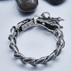 Beier 316L Stainless Steel bracelet punk skull Bracelet For Vintage Cool Dragon Style Men's Bracelet Jewelry LLBC8-019