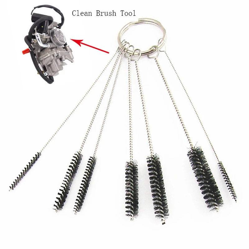 7 in 1 Carburetor Carbon Deposit Jet Cleaning Brushes Tool For Ascot 500 CB1 CBF1000 CBR125R Motorcycle Parts Clean Universal