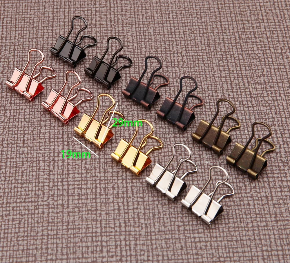 solid colourful metal hollow long tail clip, bill/invoice filofax binder clips stuffs-mint rose gold Bulldog clip