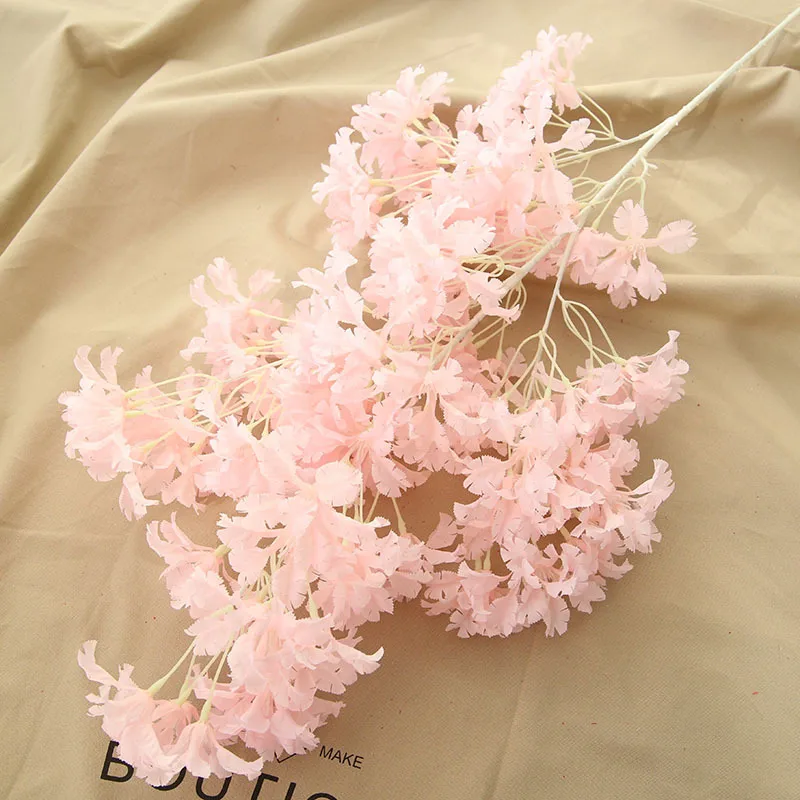 Simulation Silk Flower Artificial Cherry Blossom Tree Branch Fake Flowers Roman Column Road Leads for Home Wedding Party Decor