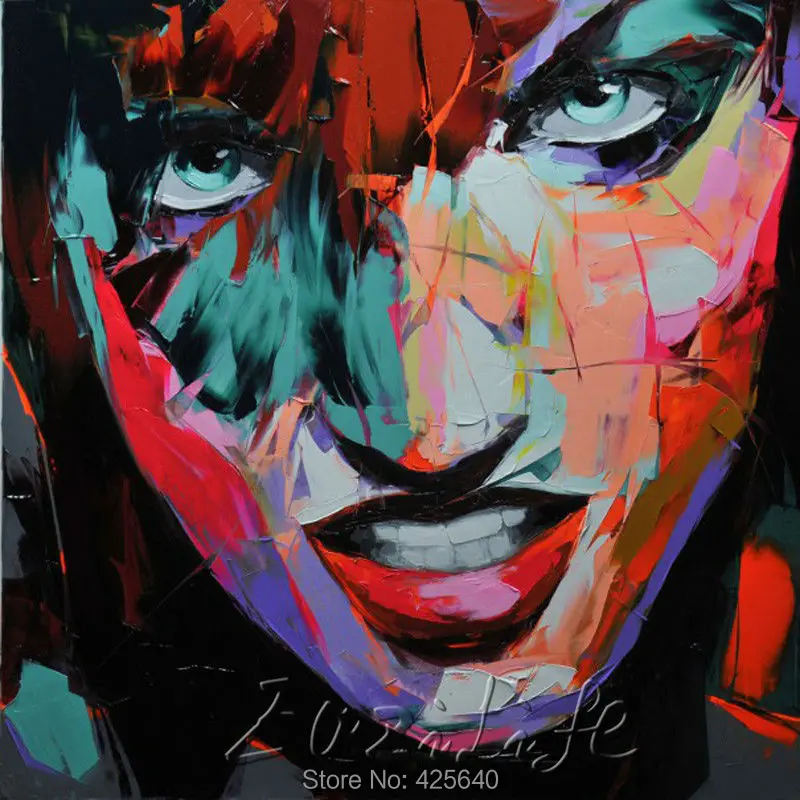 

Palette knife painting portrait Palette knife Face Oil painting Impasto figure on canvas Hand painted Francoise Nielly 30