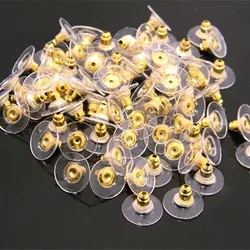 appr. 100pcs/pck Alloy Earring Backs Stoppers Earnuts Earring Plugs Gold Color Findings Jewelry DIY Accessories