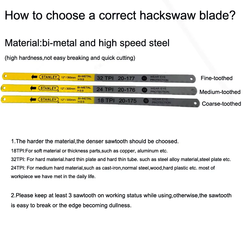 Stanley 1pcs multi-purpose sharpness 18T 24T 32T 12\