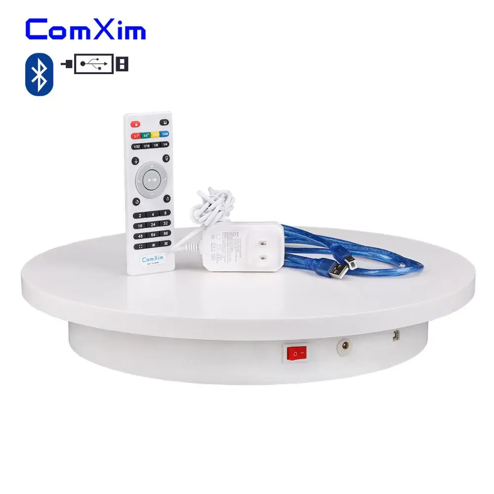 ComXim 40cm 40 White Black Remote Bluetooth PC Control Product Display 3D Photography Electric Turntable Display Stand