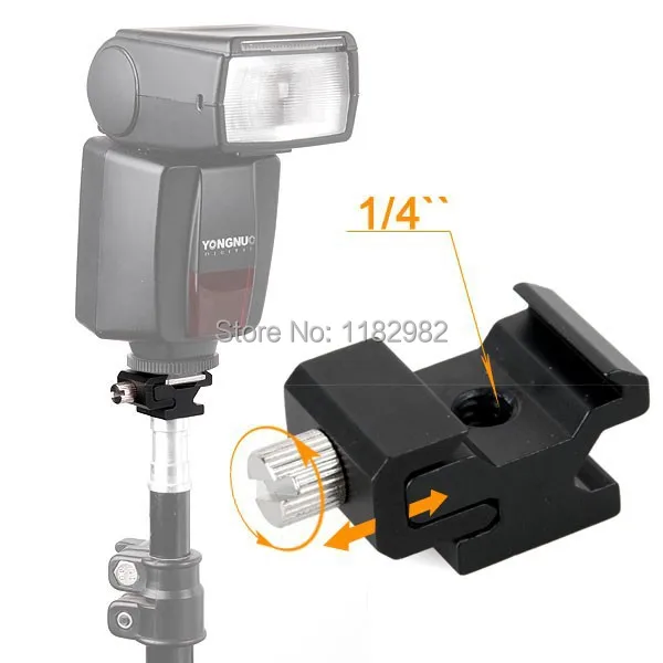 EMS Hot Sale Adjustable Camera Flash Hot Shoe Mount Adapter w 1/4 Thread/Screw Hole New 600EX-RT/580EX II/580EX/430EX II/