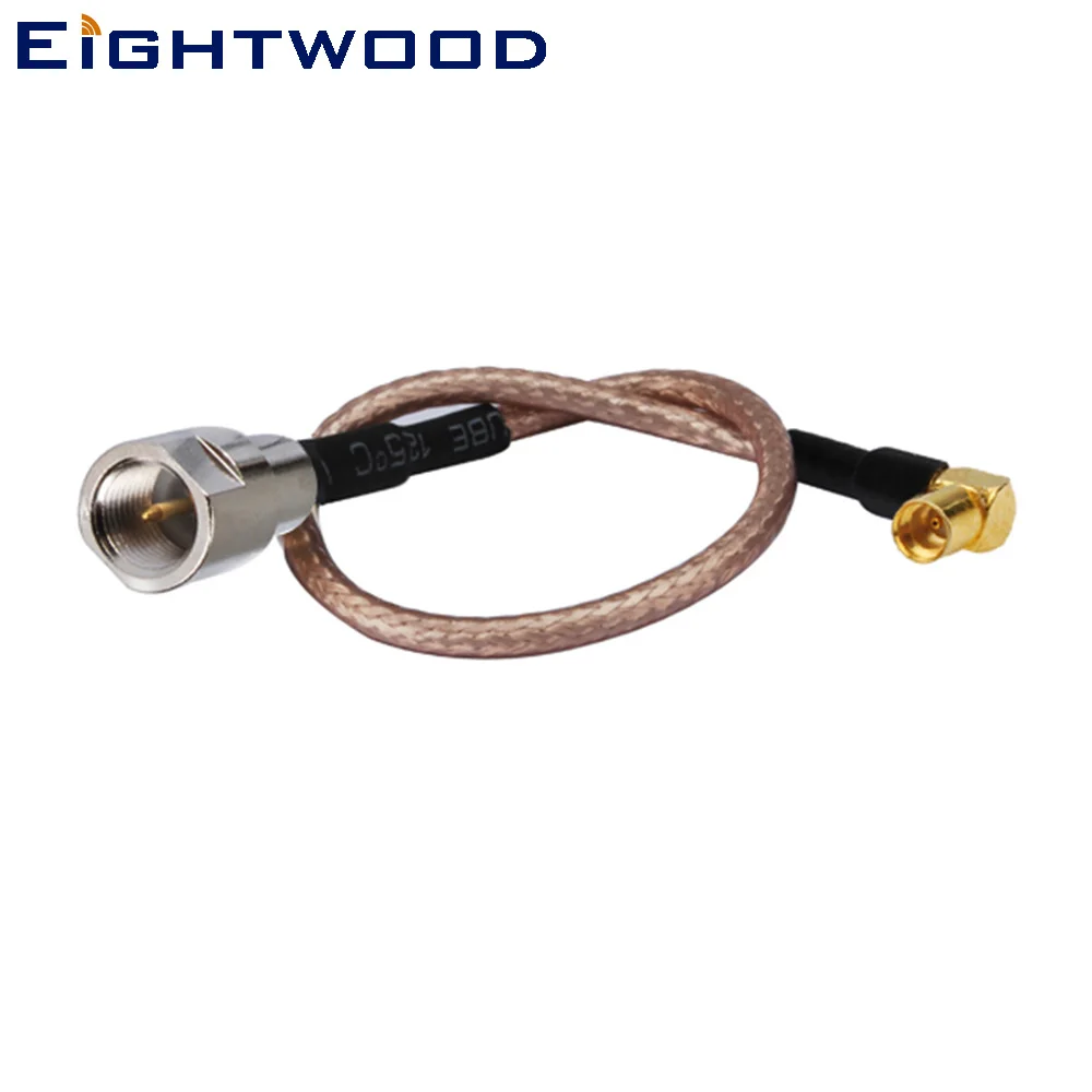 Eightwood RF Assembly Extension Coaxial Cable FME Plug Male Straight to MMCX Female Right Angle Pigtail Cable RG316 15cm