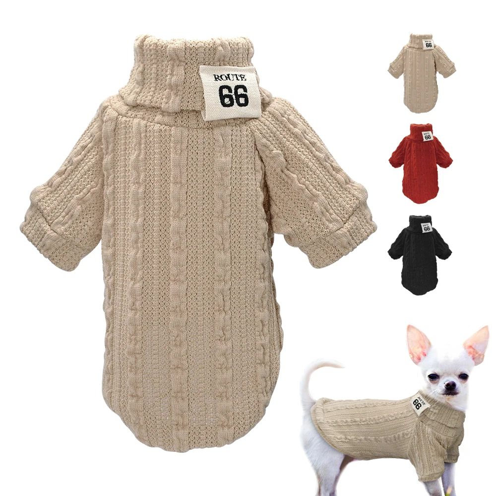 

Dog Sweater Winter Dogs Sportswear Cat Clothes Pets Clothing Knitwear Warm Coat for Small Medium Cats Dogs Orange Black Grey