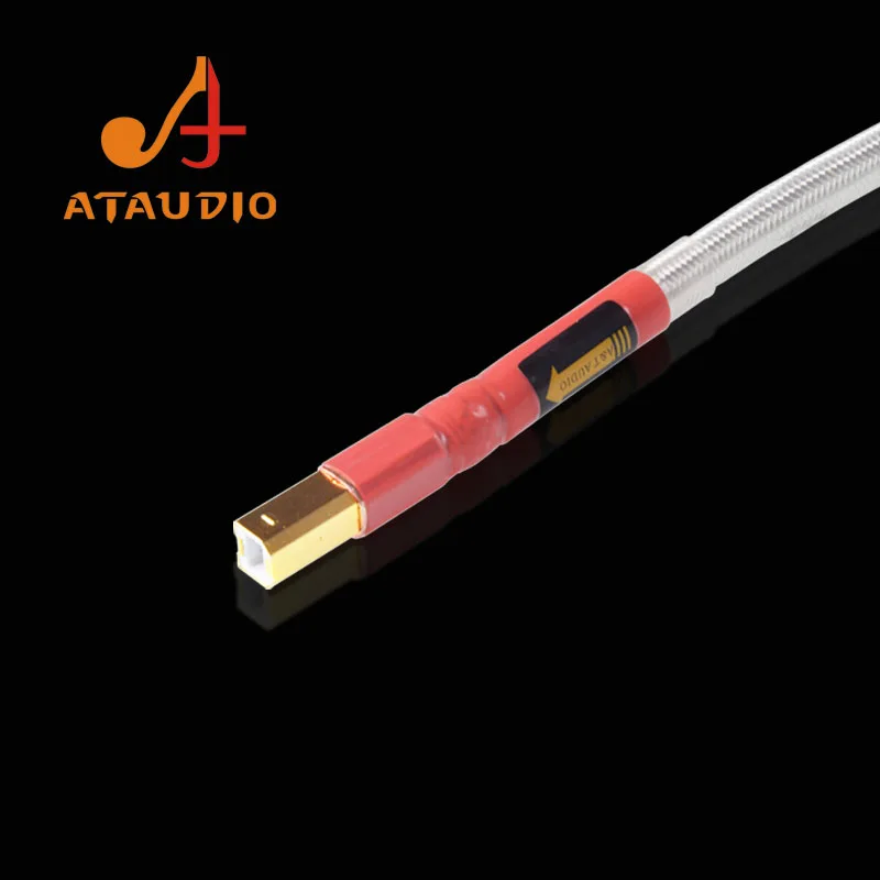 ATAUDIO Silver-plated QED Hifi usb Cable High Quality Type A to B DAC Data USB Cable