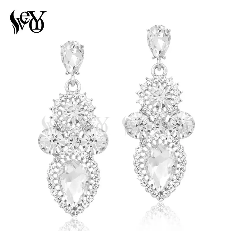 VEYO Crystal Earring for Woman Classic Drop Earrings Round Rhinestone Earrings Top Quality Fashion Jewelry