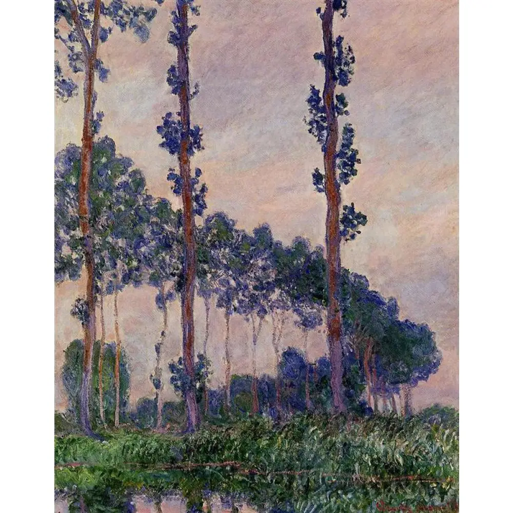 

Three Trees in Grey Weather Claude Monet Art Oil Paintings Picture to Canvas Reproduction Hand Painted Custom Size for New House