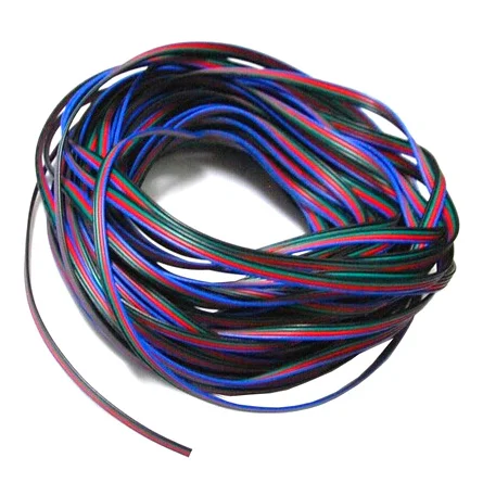 Best price 100 meters 4pin Tinned copper 22AWG insulated PVC wired wire Electric cable LED RGB strip extend wire