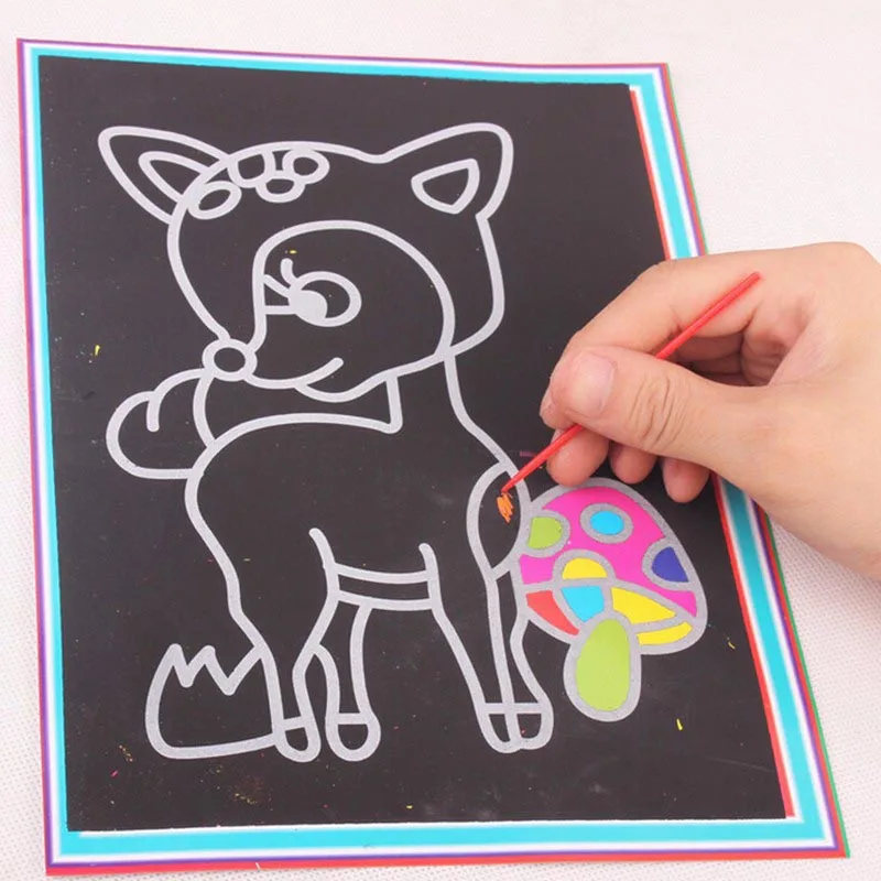 2Pcs Colorful scratch Drawing paper Sand painting puzzle learning education classic toys for 2-8 years old children Drawing Toys