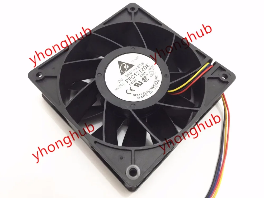 

Delta Electronics PFC1212DE 6A50 DC 12V 4.80A 4-Wire 120x120x38mm Server Cooling Fan