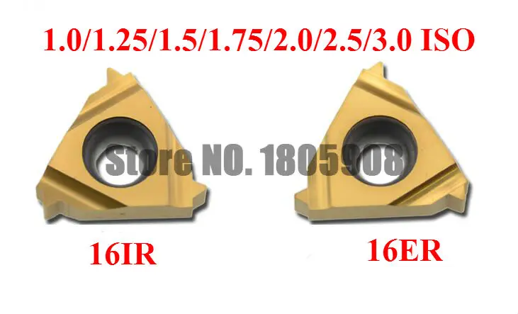 Резьбонарезной станок из карбида вольфрама, 10 шт., 16ER 16IR 16 ER IR 1,0/1,25/1,5/1,75/2,0/2,5/3,0 ISO