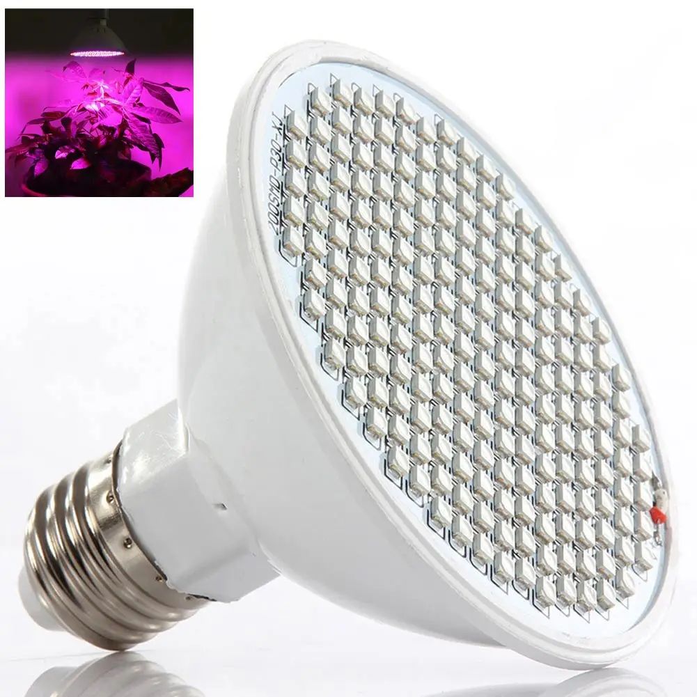 Plant Growing Lights E27 200Led Flower Plant Grow Seeding Light Garden Greenhouse Lamp Bulb 20W