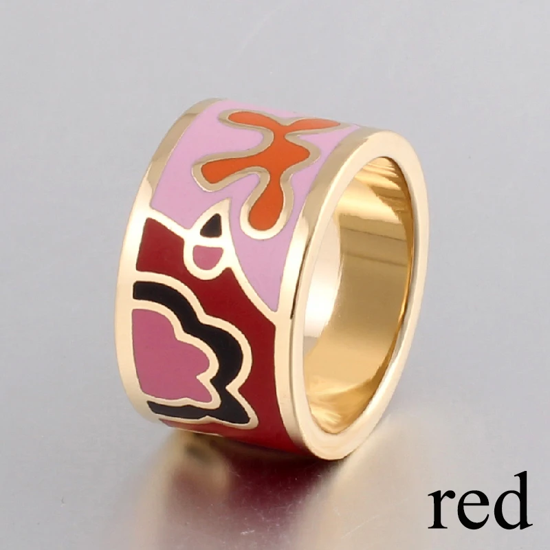 Fashion Purple Big Rings for Women 2021 Ceramic Mid Finger Enamel Scarf  Ring Jewelry Promotions