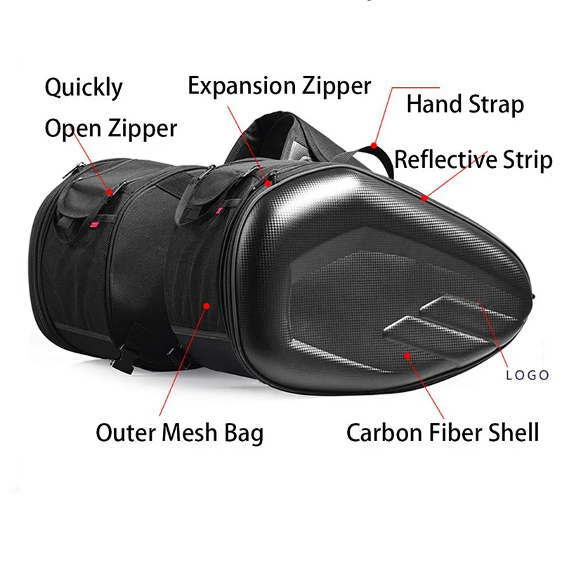 Neueste Motorrad wasserdichte Racing Race Moto Helm Reisetaschen Koffer Satteltaschen + ein Paar Regenmantel + Kunststoff – Detail 2