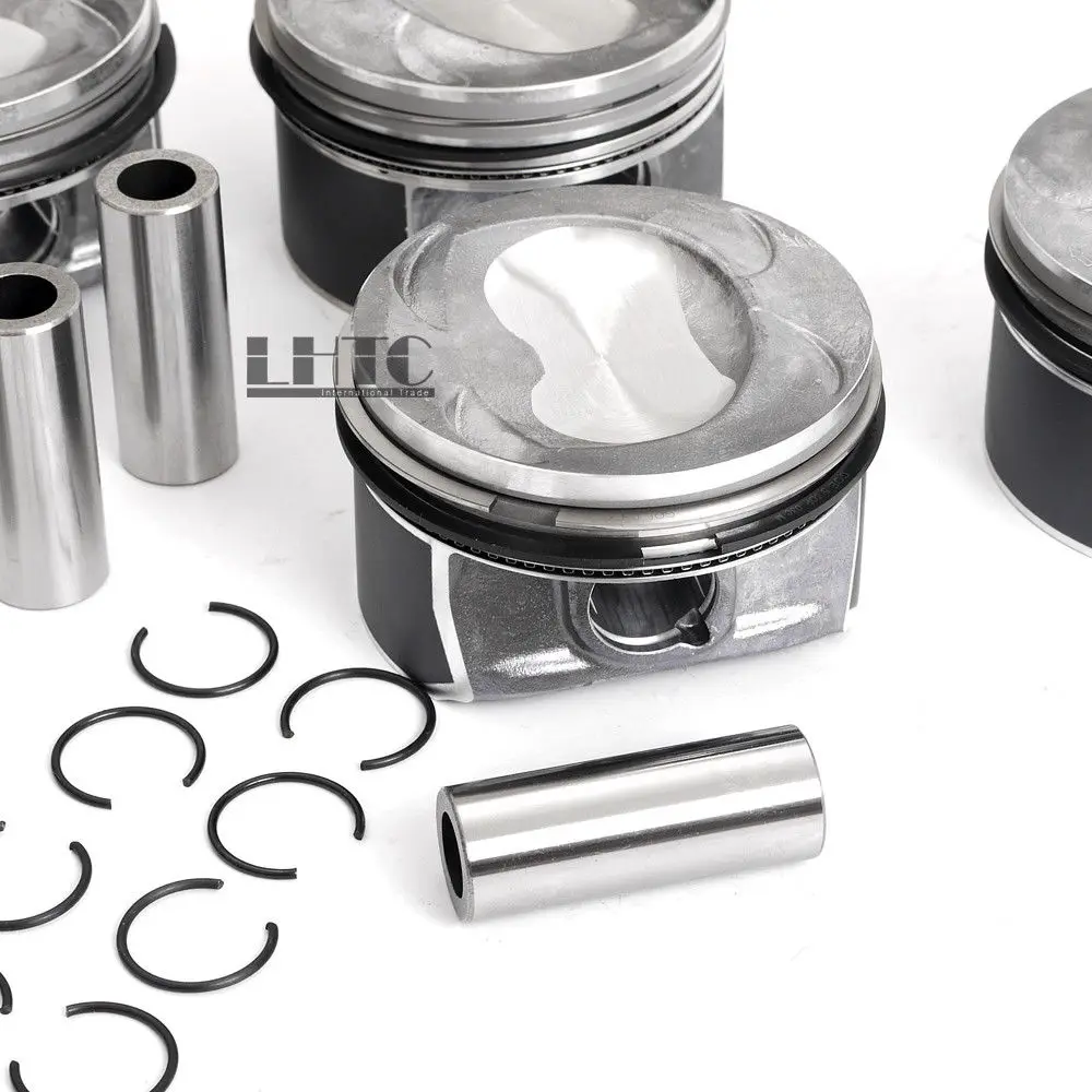 4x 76,51mm Pistons Rings 19mm Wrist Assembly For VW Golf Passat CC Tiguan Scirocco AUDI A1 1.4TSI EA111 Turbocharged