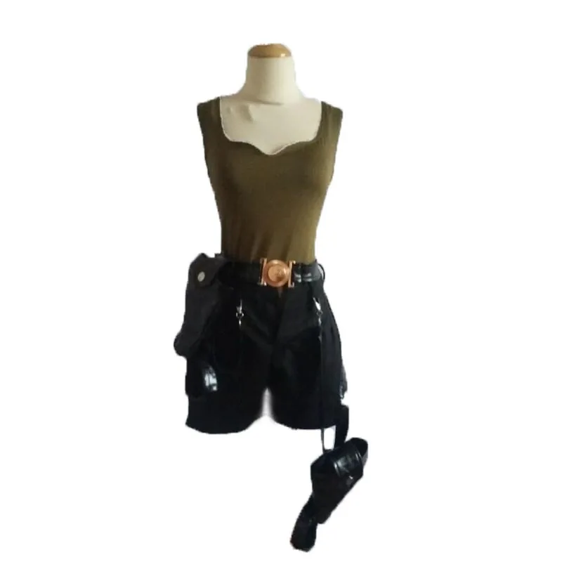 Tomb Raider Lara Croft Cosplay Costume with gun bag 11