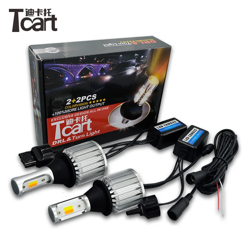 Tcart Car Accessory For Infiniti FX37 FX50 2011 Turn lights 60W 7440 WY21W LED White DRL Daytime Running Lights Turn Signals