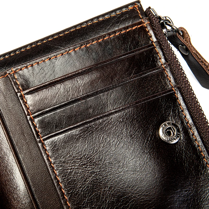 MVA Men's Wallet Genuine Leather Coin Purse Slim/ Mini Wallets Male Money Bags Men Leather Wallet for Card Wallet Purse 6046 image 6