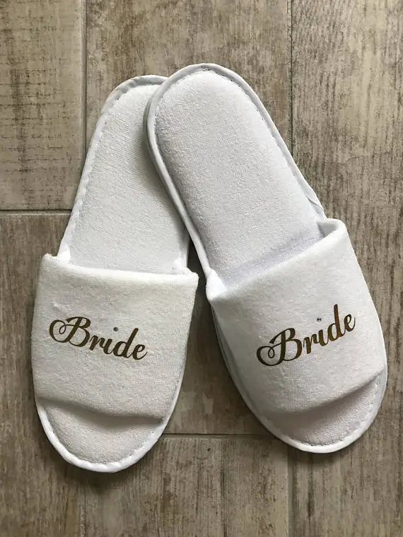 personalized titles wedding bridesmaid bride spa soft slippers hen night Bachelorette party favors gifts