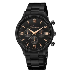 Pulsera negra de lujo, relojes de cuarzo para Mujer y hombre, Reloj de pulsera informal a la moda, Reloj de pulsera Geneva para Hombre y Mujer 2023