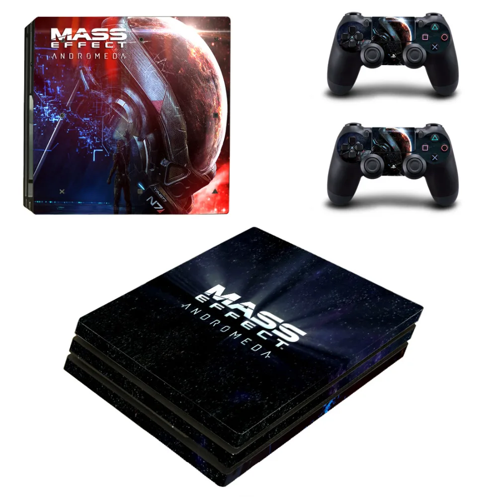 Efek Massa Andromeda PS4 Pro Stiker Kulit untuk Sony PlayStation 4 Pro Konsol dan Pengendali PS4 Pro Stiker Kulit Decal