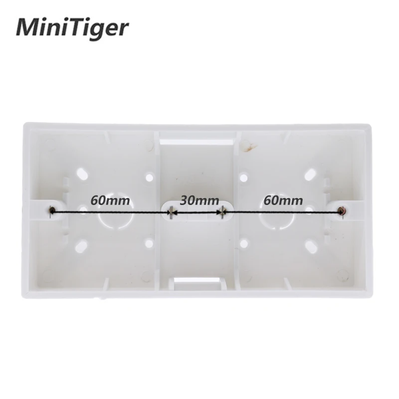 Minitiger-caja de montaje externa de 172mm x 86mm x 33mm para interruptores o enchufes de doble toque tipo 86, aplicable para cualquier posición de