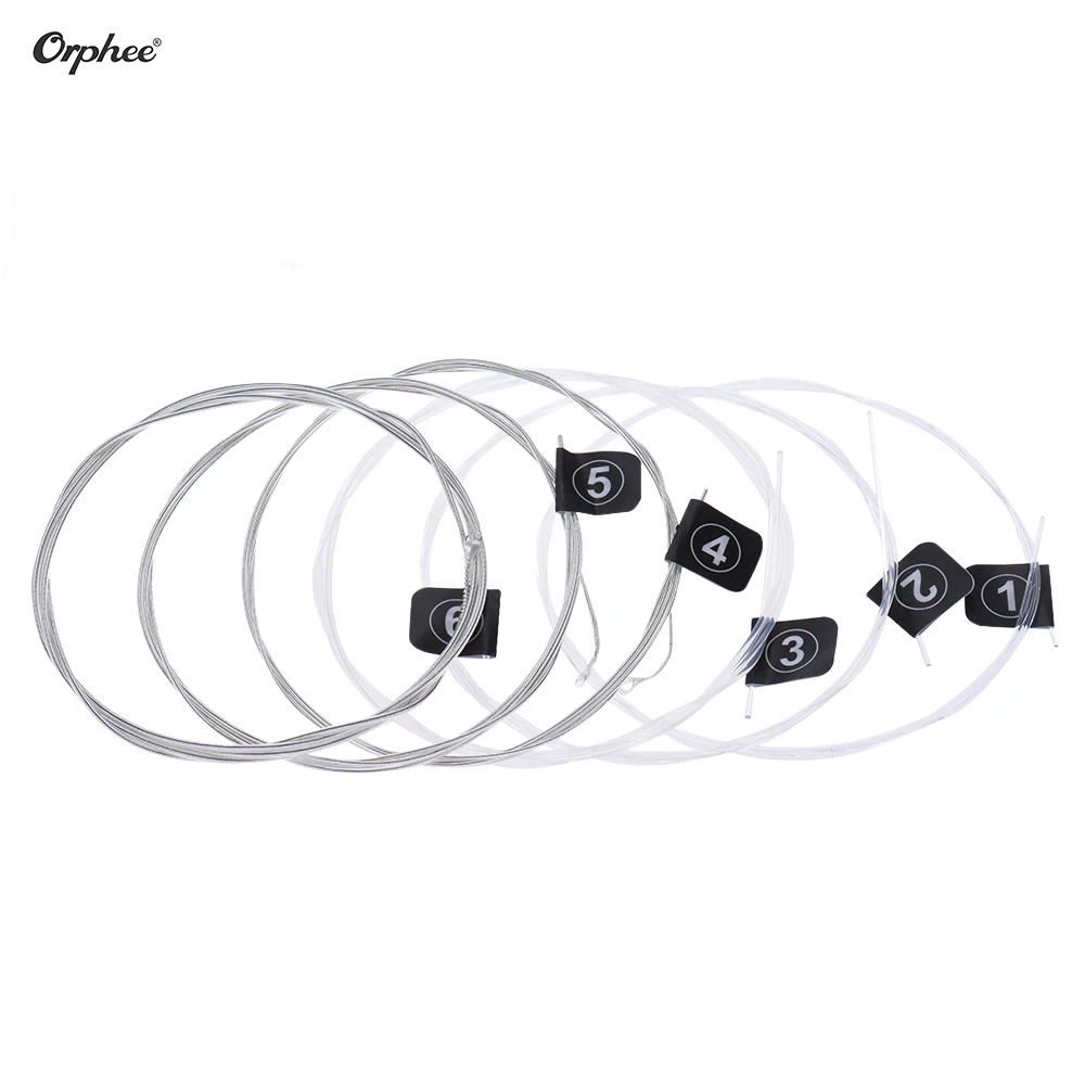 Orphee 6pcs Electric Guitar String Set Acoustic Folk Guitar Guitar Strings Full Set Replacement Nickel Alloy Super Light Tension