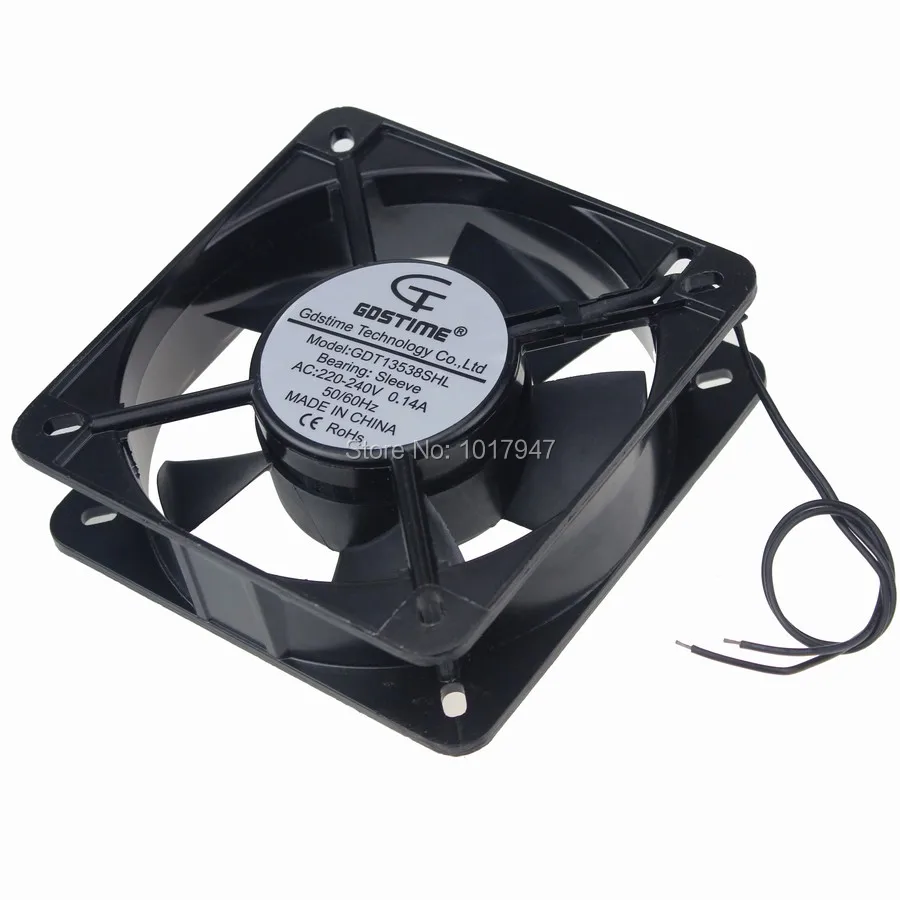 

5 Pieces lot Gdstime 2Wire 135x135x38mm AC 220V 240V PC Computer Case Metal Cooling Fan