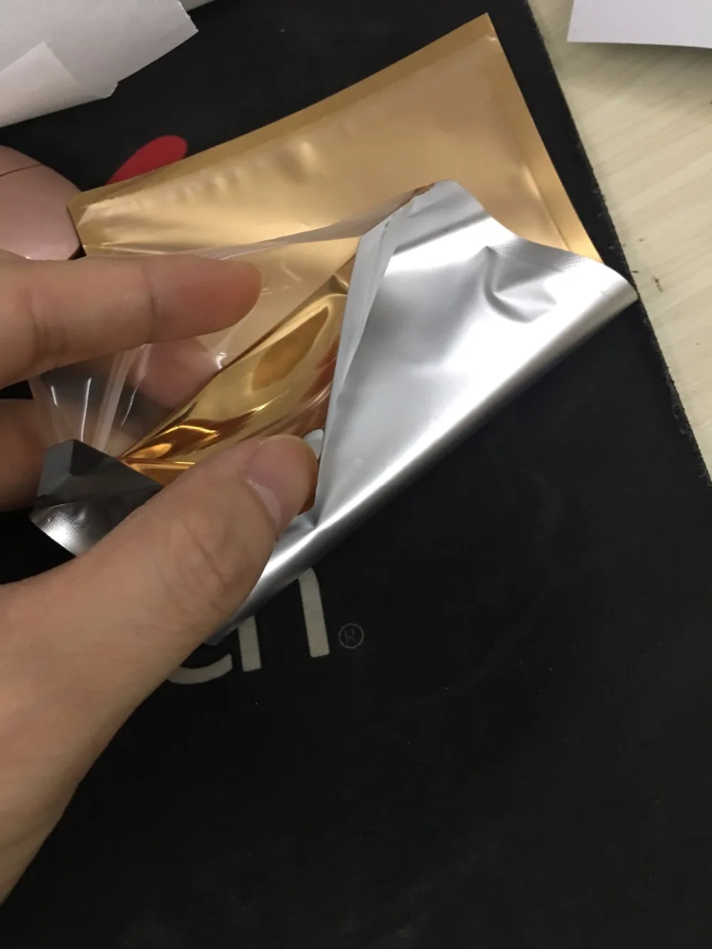 Multi-size 100pcs Metallic Mylar ziplock bags flat bottom gold Aluminum foil small zip lock plastic bags gold Jewelry pouch bags