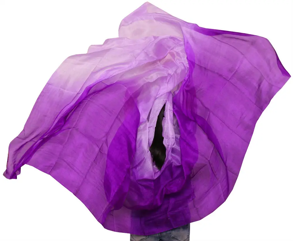 2019 high quality dance veils women's sexy Scarf gradient 100% silk belly dance veil size and mix color Can be customized
