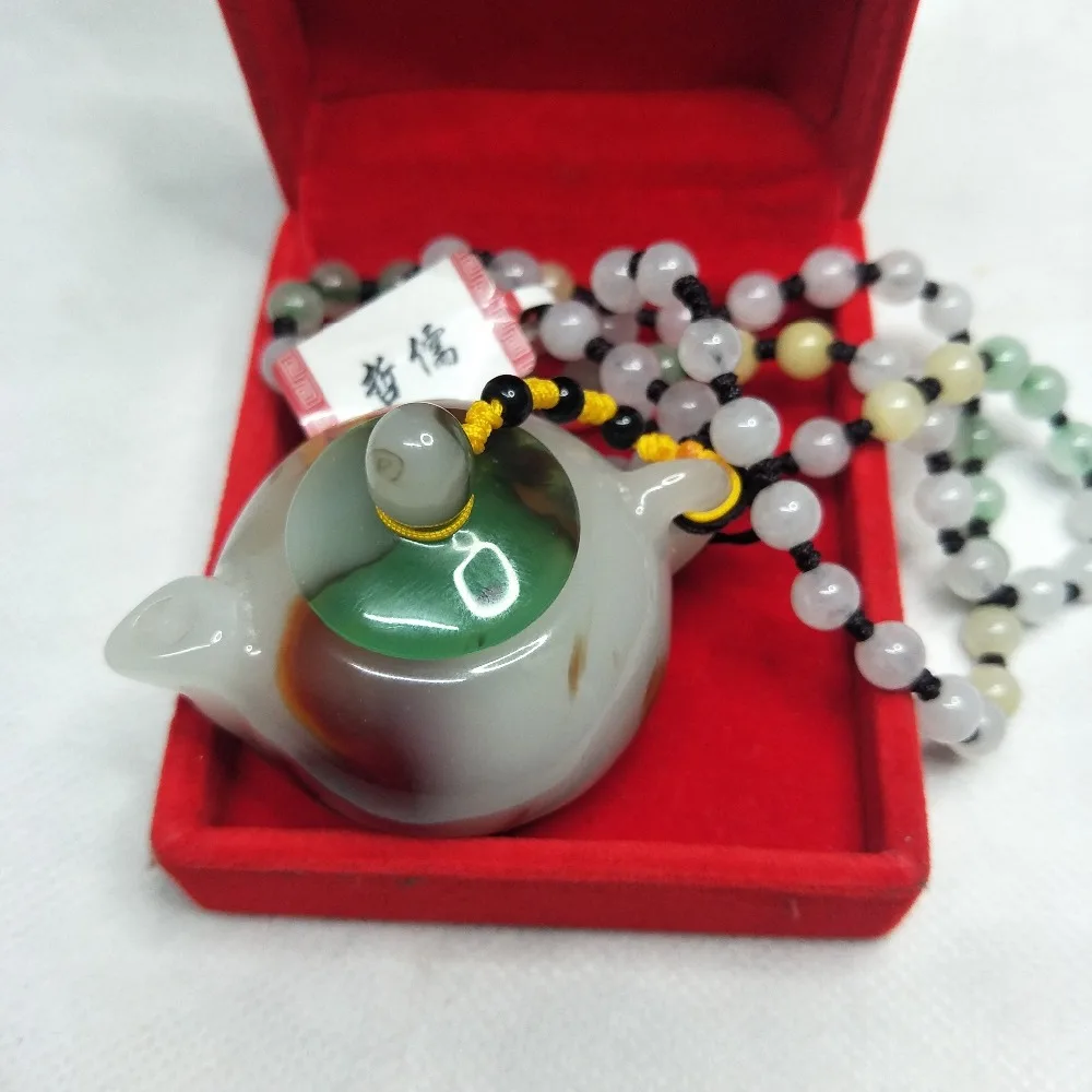 

Zheru Jewelry Pure Natural Colorful Jade Teapot Pendant Tricolor Jadeite Bead Necklace Send Certificate Can Do Hand Play