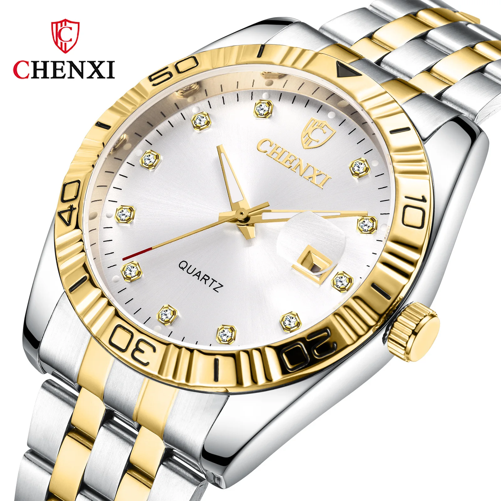 2019 New Top Brand Couple Watches Golden Full Stainless steel Luxury Quartz watch Men Clock Ladies Wristwatches Relogios casal