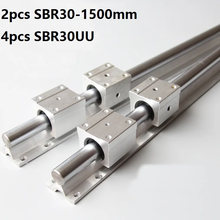 

2pcs SBR30 30mm 1500mm Support Linear Guide Rail With 4pcs SBR30UU Linear Bearing Sliding blocks For CNC Router