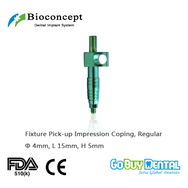 

Bioconcept Hex Regular Fixture Pick-up Impression Coping φ4.0mm, Length 15mm for Open Tray(362240)