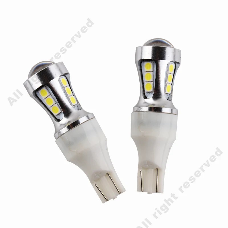 2Pcs T15 Led Bulb Canbus OBC Error Free Interior Emitter 921 912 W16W Car lamp External Auto Lights 18-SMD 3030 6000K White