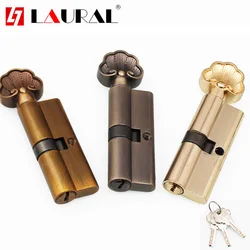 Gold Familiar Strands 70mm Brass Interior Door Lock Cylinder Masses Commercial Core Crossroads Chains Head for Security