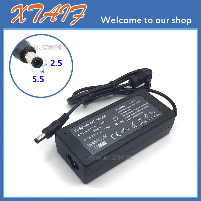 NEW AC Charger 5.5*2.5mm 20V 3.25A For Lenovo IBM B470 B570e B570 With AC Cable