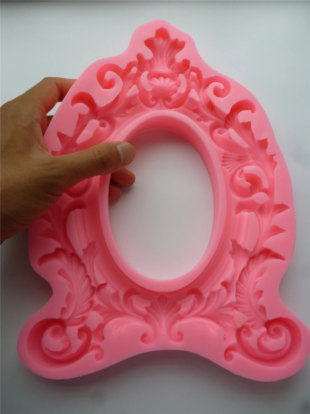 Pattern photo frame silicone mold DIY handmade resin gypsum concrete crystal drop glue mold making handicraft ornaments