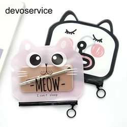 1PC Pencil Bags Cute Cartoon PVC Plastic Pencil Bag Korea  Small Girl Stationery Large Capacity Supplies