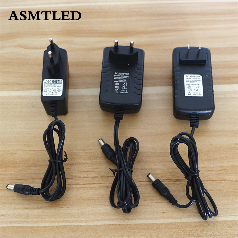 ASMTLED EU/US/UK/AU Plug 12V AC DC Power Adapter  1A 2A 3A 4A Power Socket 12W 24W 36W 48W Lighting Transformers for LED Strip